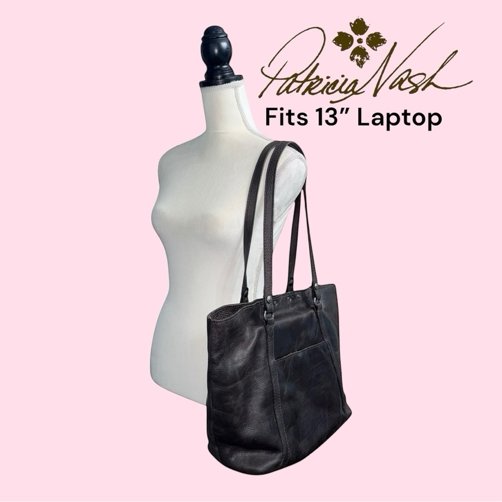 Patricia Nash Black Leather Tote or Laptop Bag